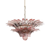 Murano Palmette Pink Chandelier 34"